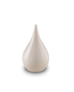 Ceramic keepsake urn 'Teardrop' white